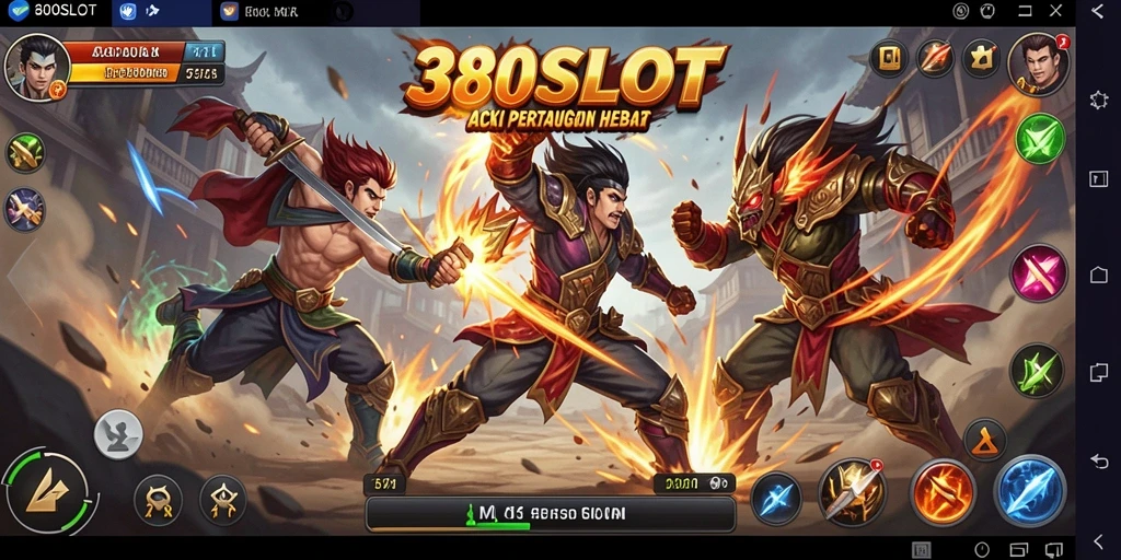 Screenshot dari gameplay 380SLOT menampilkan aksi pertarungan yang mendebarkan.