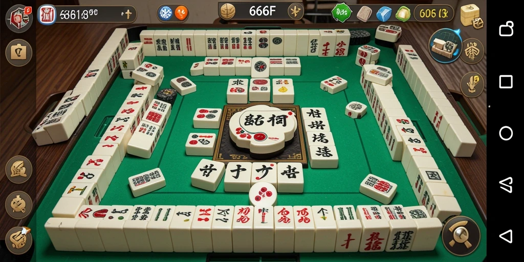 Tampilan gameplay Mahjong yang seru dan menarik di 666F.