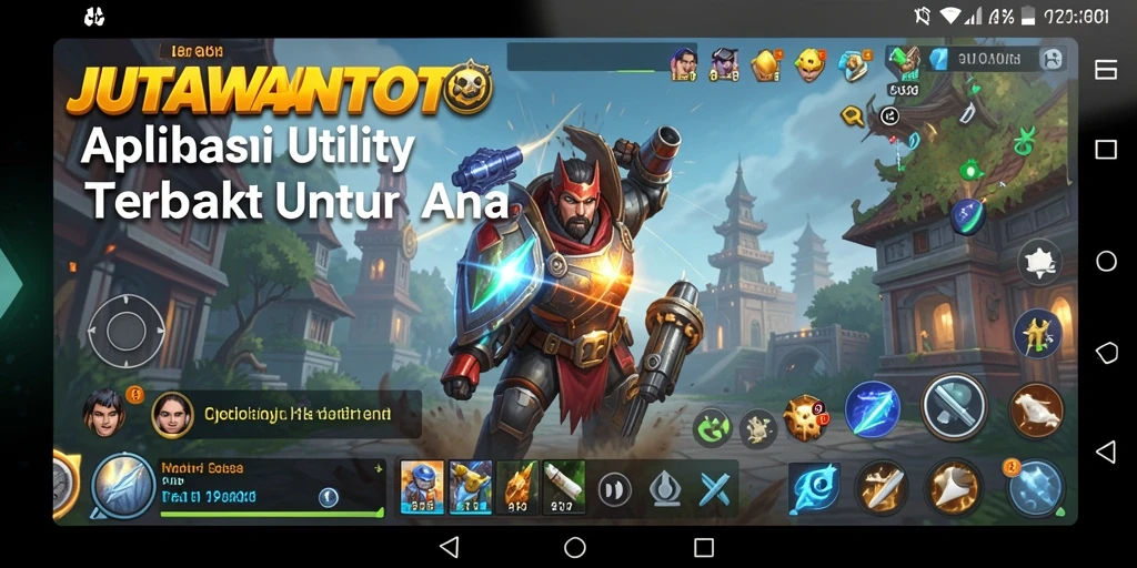 Tampilan utama aplikasi JUTAWANTOTO dengan fitur-fitur utility yang bermanfaat.