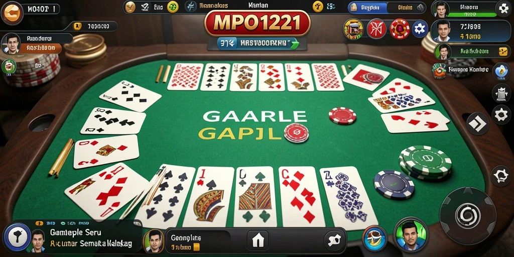 Screenshot gameplay Gaple MPO1221 yang seru dan interaktif.