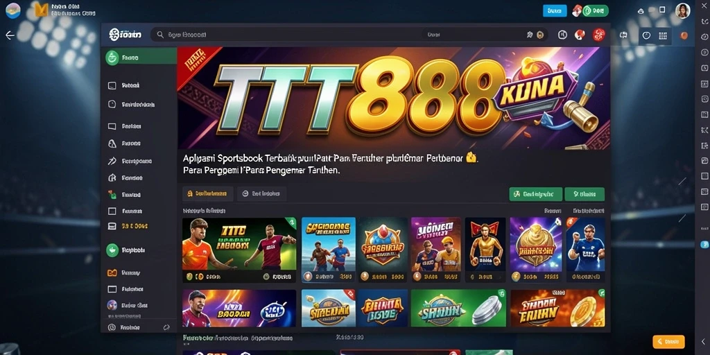 Tampilan menarik dari aplikasi Sportsbook TTT888 dengan fitur lengkap.