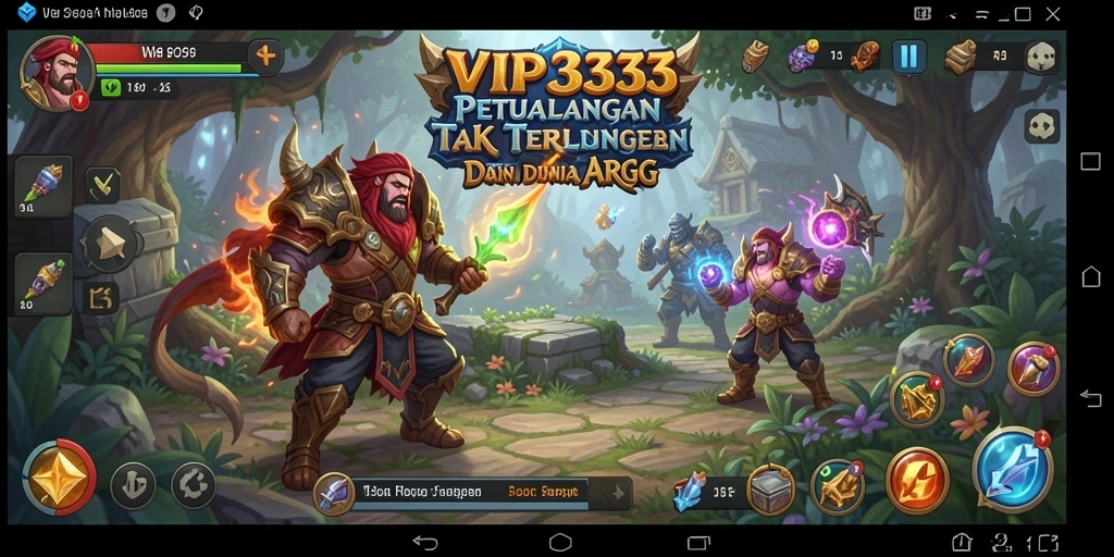 Screenshot menampilkan pertempuran epik di dunia fantasi VIP333.